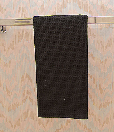 Festive colored waffle weaves kitchen towel. Black color